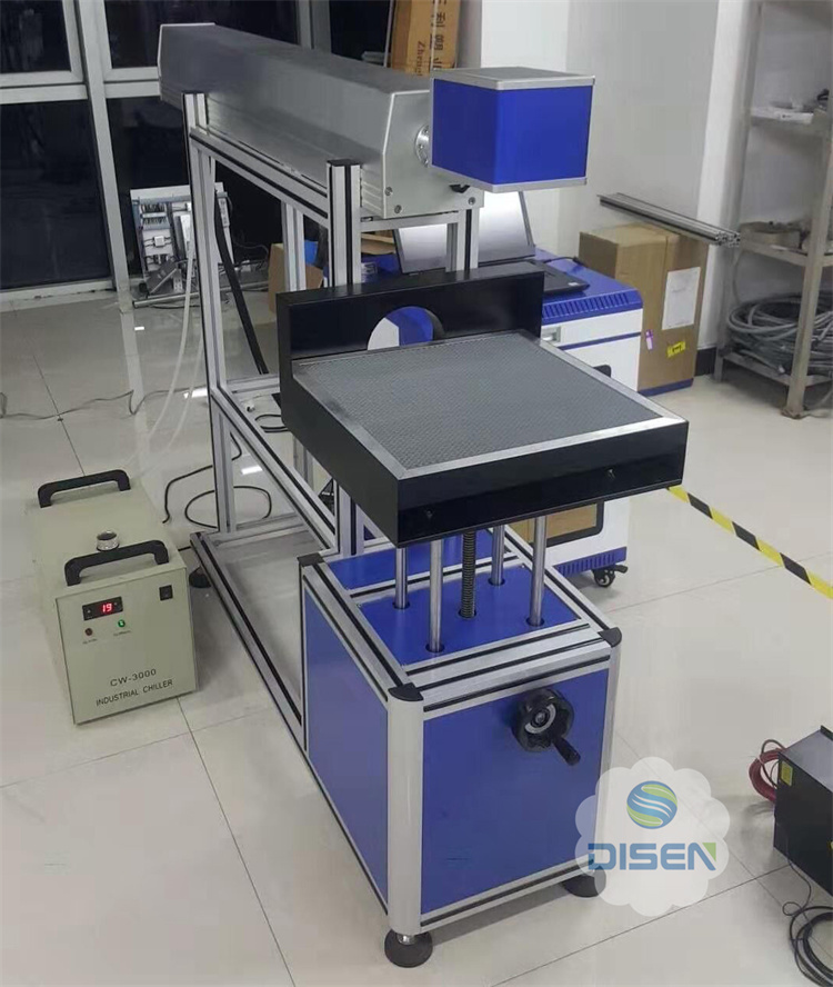 DS-KHCO2 LASER JPT MOPA Farb-CO2-Lasermarkierungsmaschine 20 W 30 W 50 W Faserlasermarkierung für Metall und Kunststoff mit Rotation
