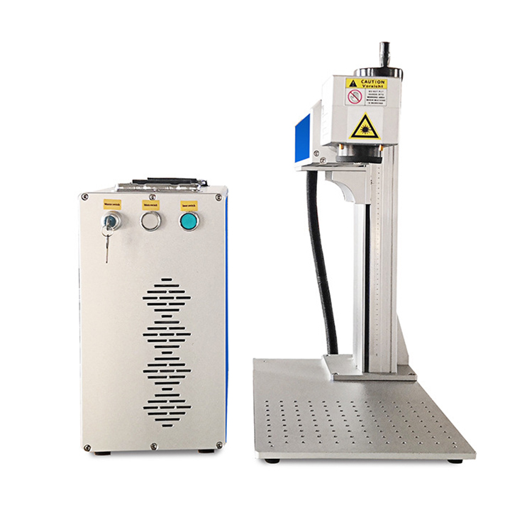 DS-KH002 Split Desk Tragbarer Typ 20 W 30 W 50 W Faser-CO2-Laserbeschriftungsmaschine mit Rotation für Metallschmuckringe