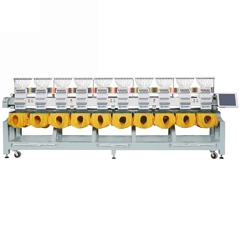 Qualität 10 Kopf Stickmaschine Kappe/T-Shirt/Kleidungsstück/flache automatische Stickmaschine 